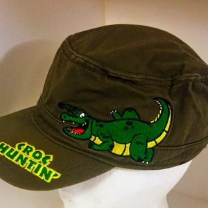 rain forest café adjustable Army hat croc huntin embroidered crocodile Childs